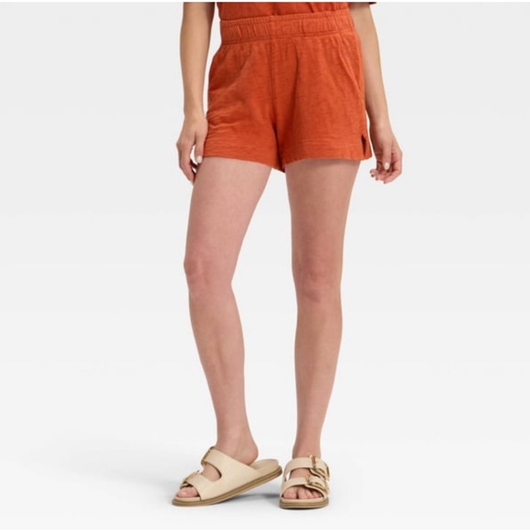Universal Thread Womens Leisure Studio Pull On Shorts Rust Large - Picture 4 of 5